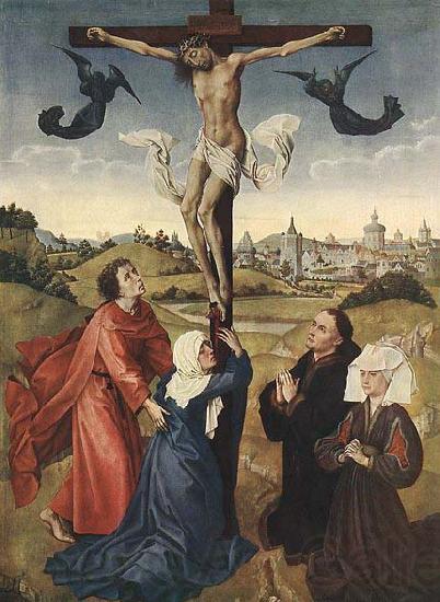 WEYDEN, Rogier van der Crucifixion Triptych Germany oil painting art